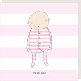 Pink one / blue one greeting card