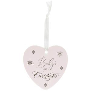 Baby’s first Christmas ceramic heart plaque
