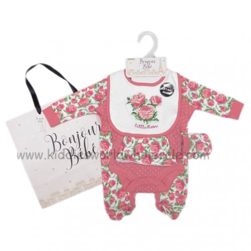 Baby girl’s little rose 6 piece net bag gift set (NB-6m)